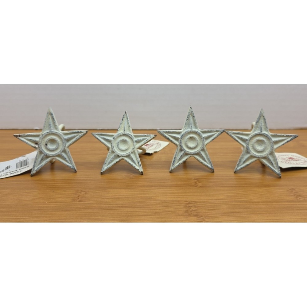 The Country House Collection‎ Set of 4 Rustic Cast Iron Star Napkin Ring Holders